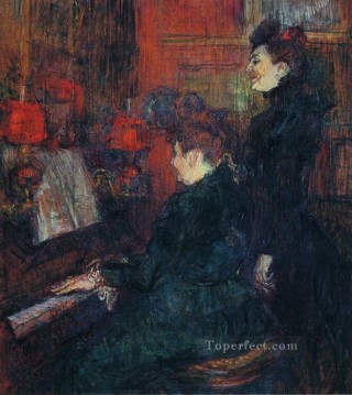  1898 Pintura - la lección de canto la maestra mlle dihau con mme faveraud 1898 Toulouse Lautrec Henri de